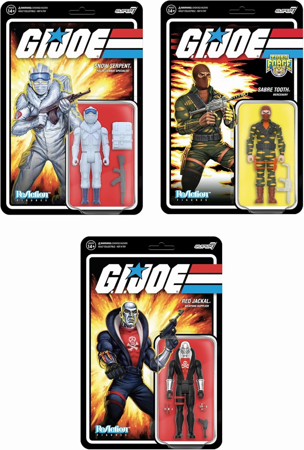 Super7 G.I. Joe Sabre Tooth - 3.75" G.I. Joe Action Figure with Accessory Classic Cartoon Collectibles and Retro Toys