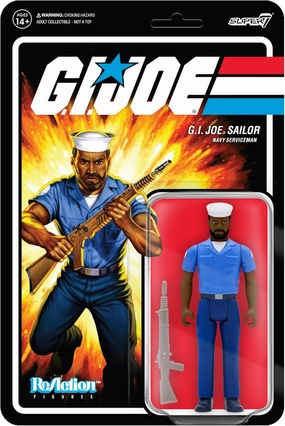 Super7 G.I. Joe Sailor Blueshirt (Beard/Brown) - 3.75" G.I. Joe Action Figure with Accessory Classic Cartoon Collectibles and Retro Toys
