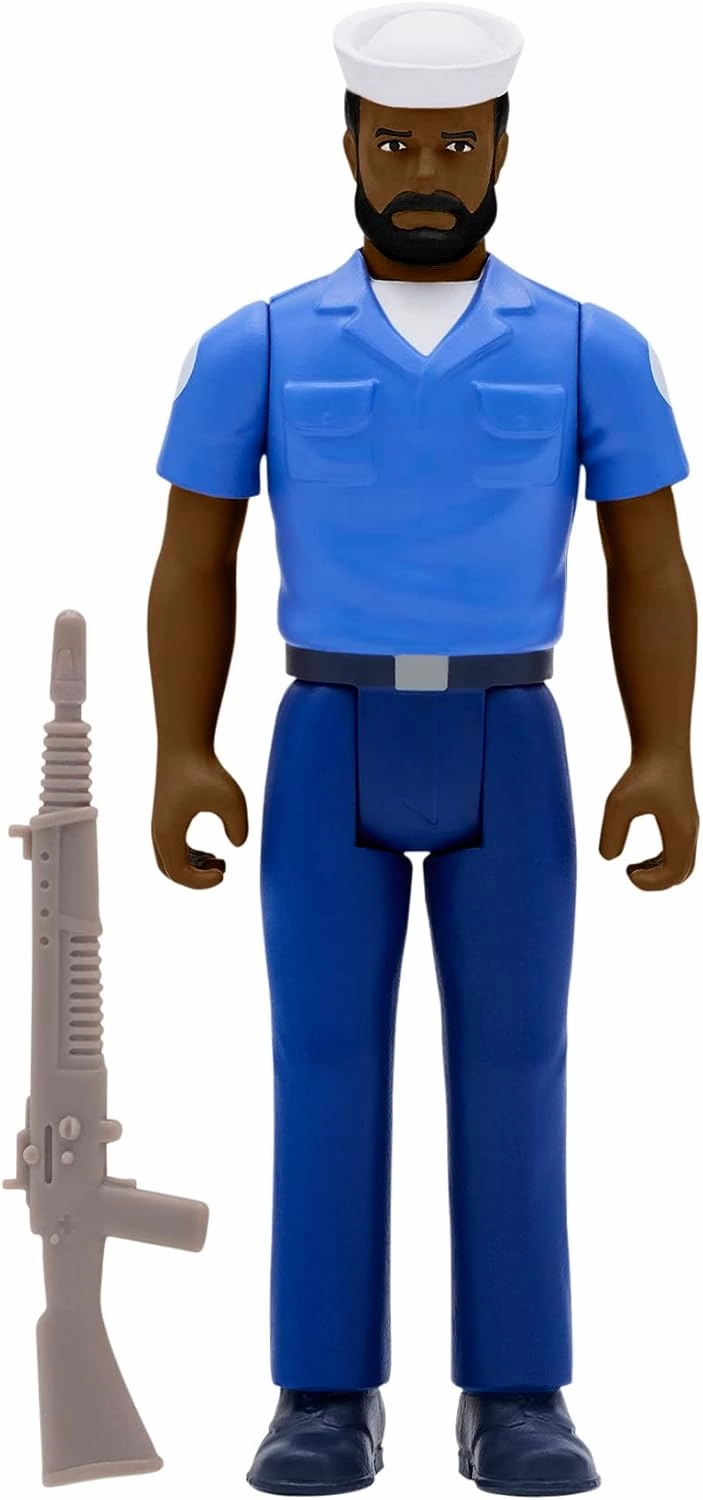 Super7 G.I. Joe Sailor Blueshirt (Beard/Brown) - 3.75" G.I. Joe Action Figure with Accessory Classic Cartoon Collectibles and Retro Toys