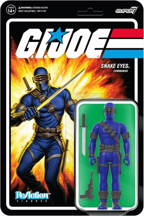 Super7 G.I. Joe Snake Eyes - 3.75" G.I. Joe Action Figure with Accessory Classic Cartoon Collectibles and Retro Toys