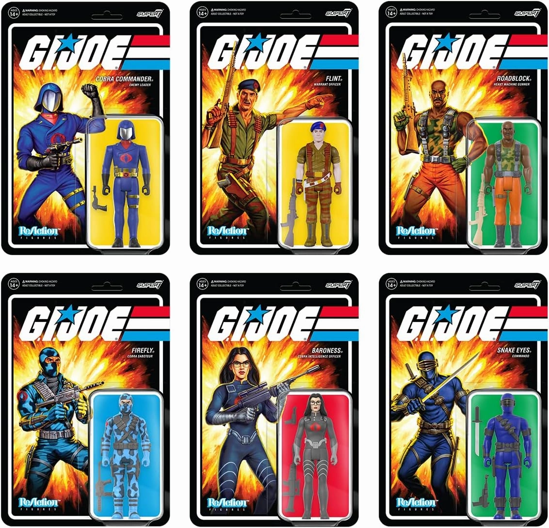 Super7 G.I. Joe Snake Eyes - 3.75" G.I. Joe Action Figure with Accessory Classic Cartoon Collectibles and Retro Toys