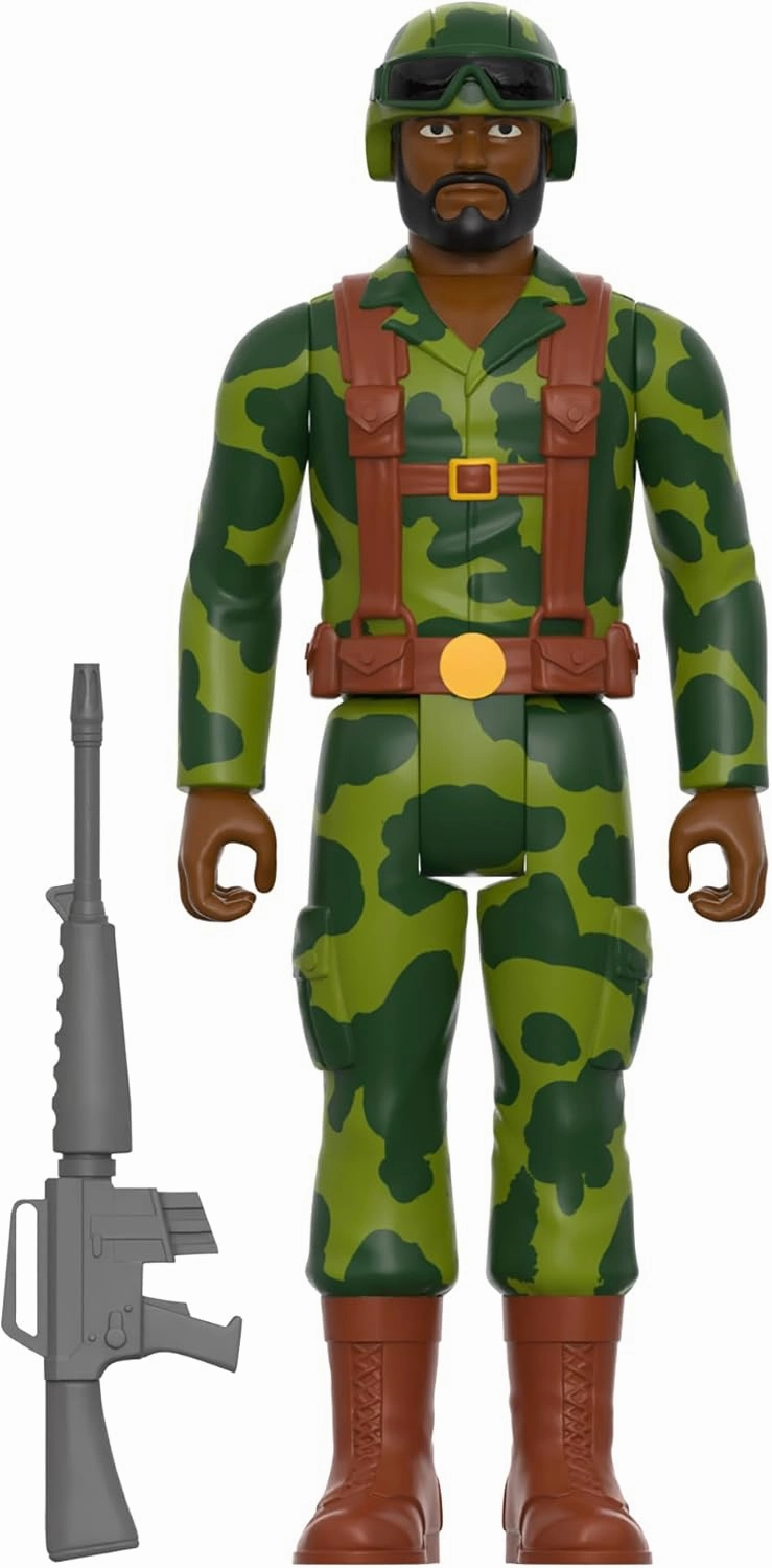 Super7 G.I. Joe Trooper (Beard/Brown) - 3.75" G.I. Joe Action Figure with Accessory Classic Cartoon Collectibles and Retro Toys