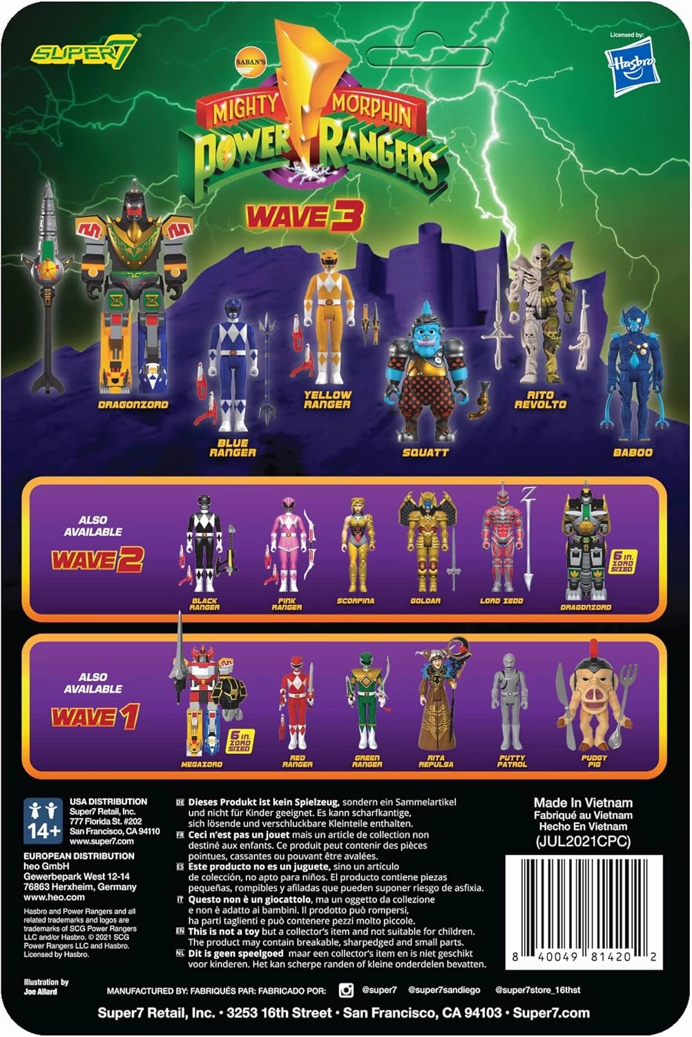 Super7 Mighty Morphin Power Rangers Yellow Ranger - 3.75" Power Rangers Action Figure with Accessories Classic TV Show Collectibles and Retro Toys