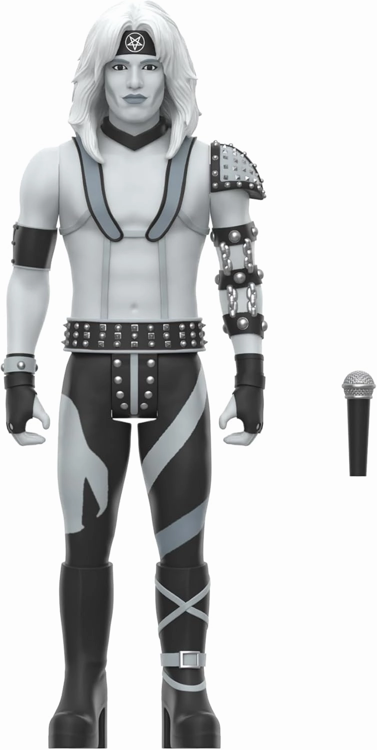 Super7 Motley Crue Vince Neil Shout at The Devil (Black and White) - 3.75" Action Figure with Accessory Heavy Metal Collectibles and Retro Toys