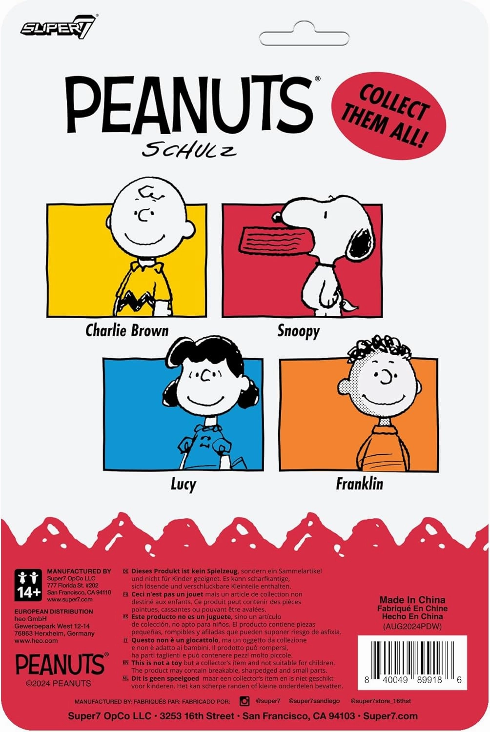 Super7 Peanuts Reaction Figures Wave 07 - Snoopy Action Figure