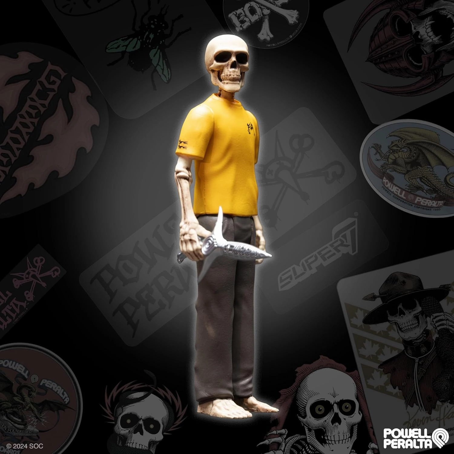 Super7 Powell-Peralta Tommy Guerrero (V8 Dagger/Sacto '86) - 3.75" Powell-Peralta Action Figure with Accessory Classic Skateboard Collectibles and Retro Toys