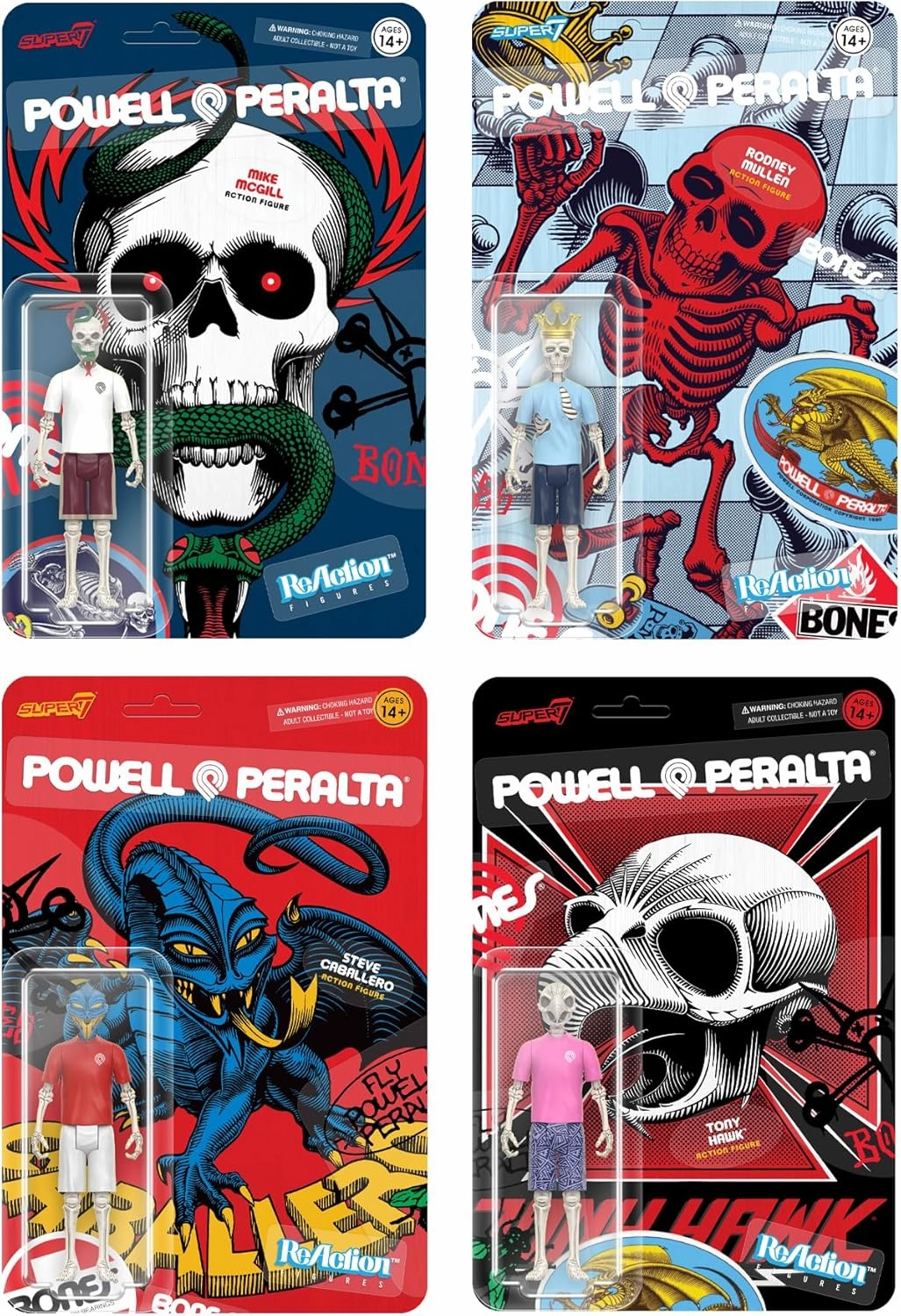 Super7 Powell-Peralta Tony Hawk (Mt. Trashmore '85) - 3.75" Powell-Peralta Action Figure Classic Skateboard Collectibles and Retro Toys