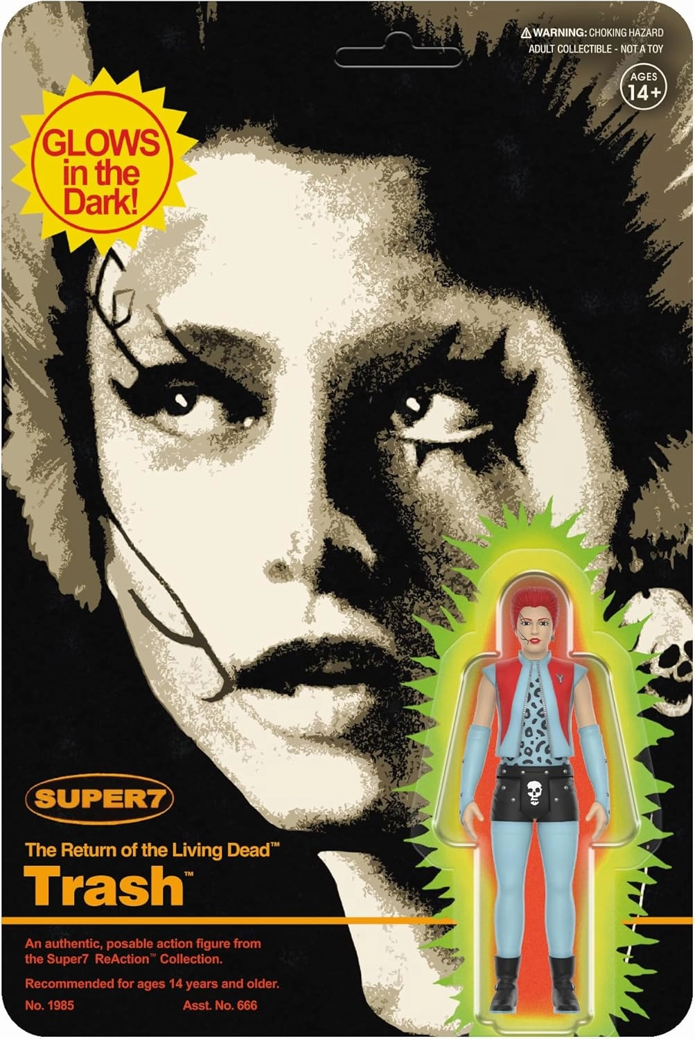 Super7 Return of The Living Dead Trash (Monster Glow) - 3.75" Return of The Living Dead Action Figure Classic Horror Collectibles and Retro Toys
