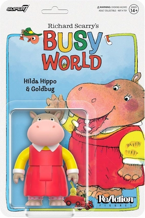 Super7 Richard Scarry Hilda Hippo and Goldbug - 3.75" Richard Scarry Books Action Figure with Accessory Collectibles and Retro Toys