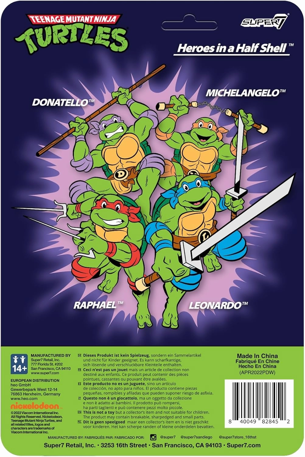 Super7 Teenage Mutant Ninja Turtles Raphael - 3.75" TMNT Action Figure with Accessories Classic Cartoon Collectibles and Retro Toys