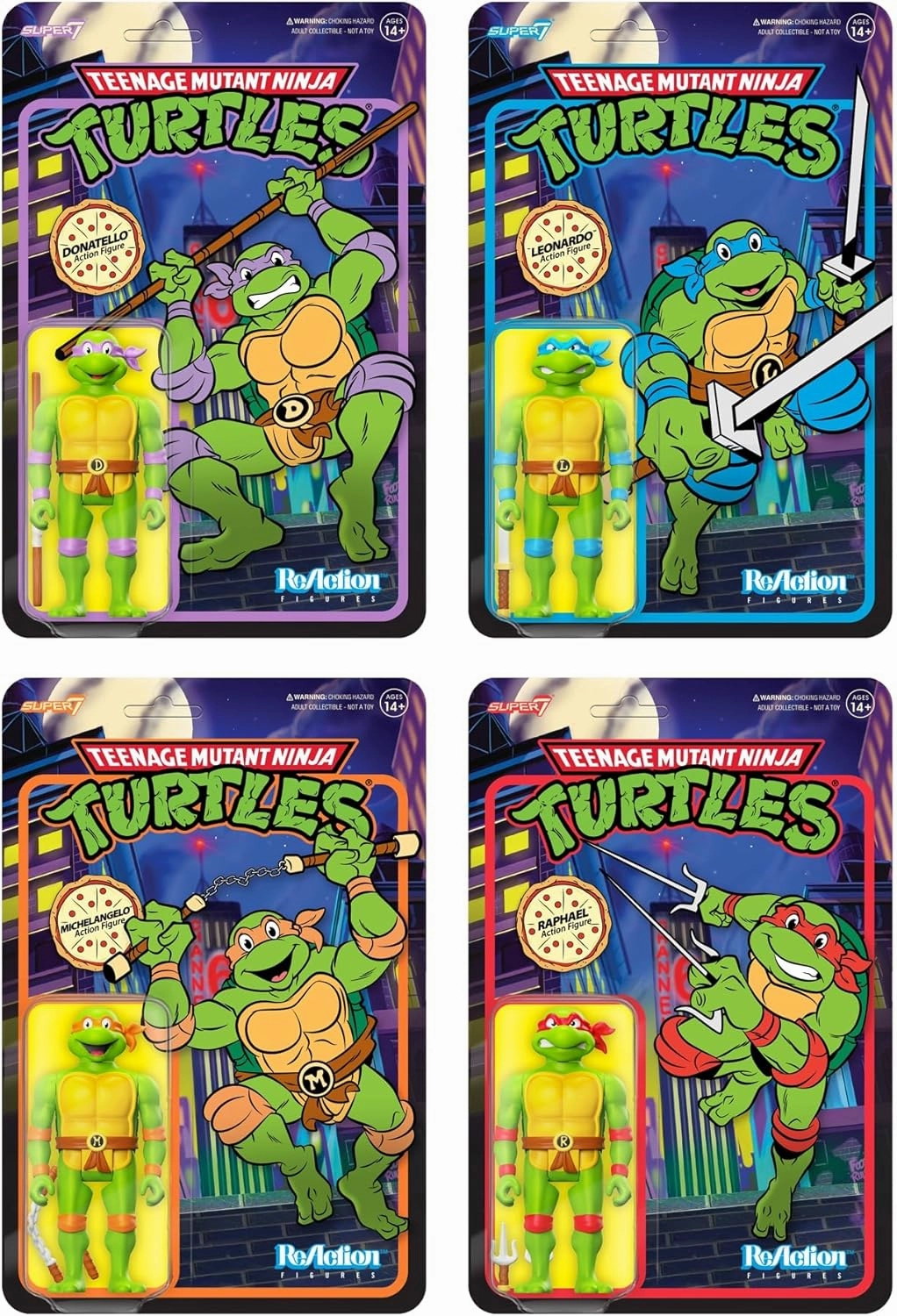 Super7 Teenage Mutant Ninja Turtles Raphael - 3.75" TMNT Action Figure with Accessories Classic Cartoon Collectibles and Retro Toys