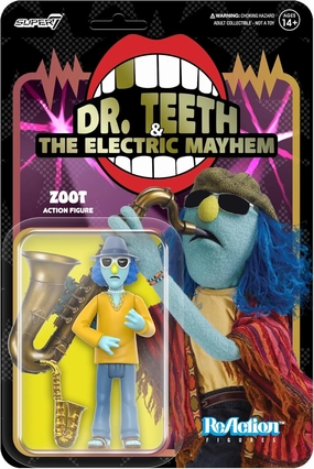 Super7 The Muppets Electric Mayhem Band Zoot - 3.75" Muppets Action Figure with Accessory Classic Cartoon Collectibles and Retro Toys