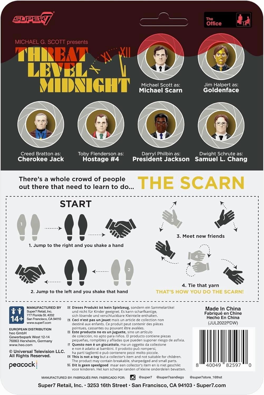 Super7 The Office Threat Level Midnight Jim Halpert as Goldenface - 3.75" The Office Action Figure with Accessory Classic TV Show Collectibles and Pop Culture Toys