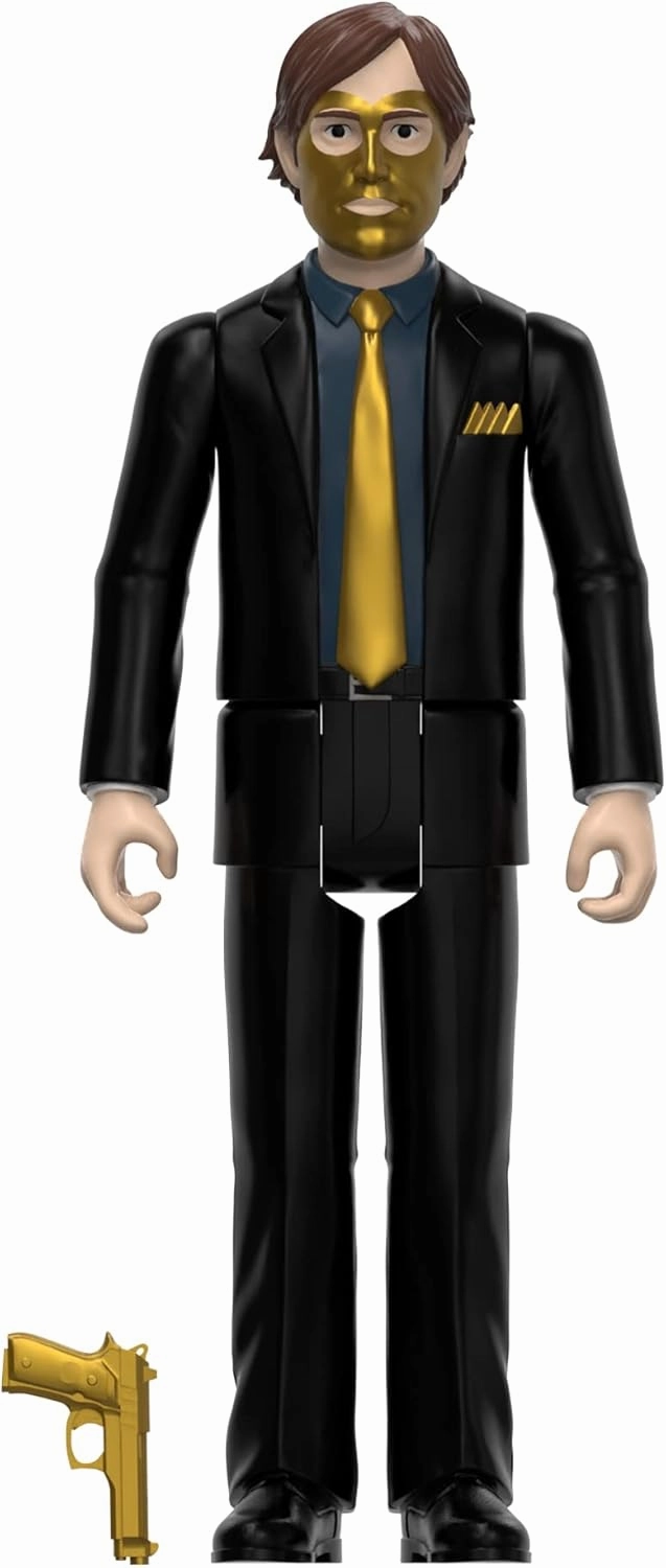 Super7 The Office Threat Level Midnight Jim Halpert as Goldenface - 3.75" The Office Action Figure with Accessory Classic TV Show Collectibles and Pop Culture Toys