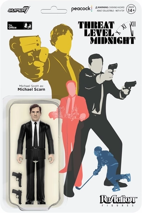 Super7 The Office Threat Level Midnight Michael Scott as Michael Scarn - 3.75" The Office Action Figure with Accessory Classic TV Show Collectibles and Pop Culture Toys
