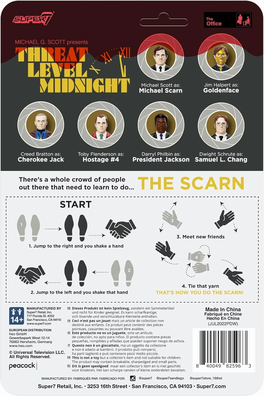 Super7 The Office Threat Level Midnight Michael Scott as Michael Scarn - 3.75" The Office Action Figure with Accessory Classic TV Show Collectibles and Pop Culture Toys