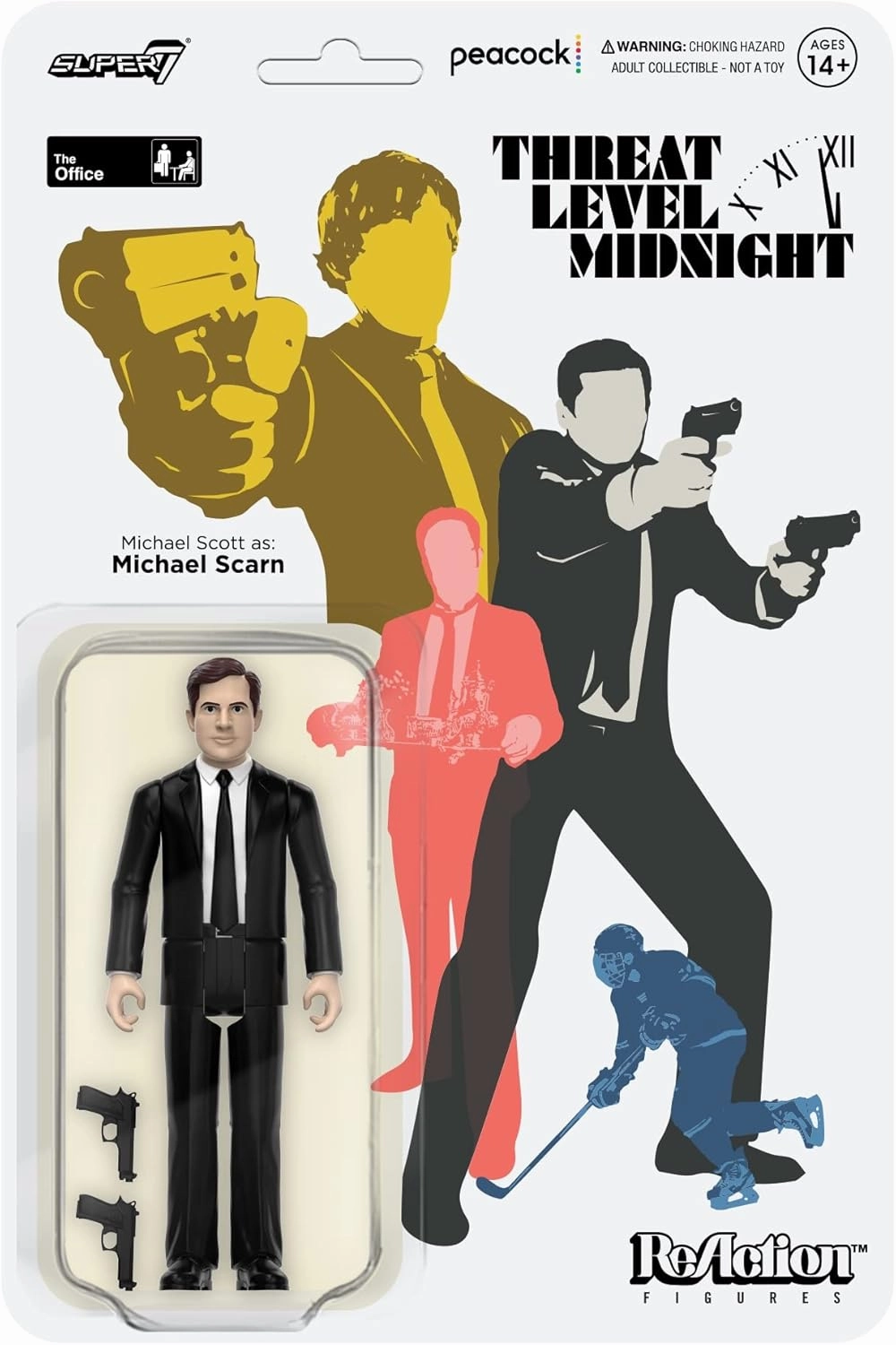 Super7 The Office Threat Level Midnight Michael Scott as Michael Scarn - 3.75" The Office Action Figure with Accessory Classic TV Show Collectibles and Pop Culture Toys