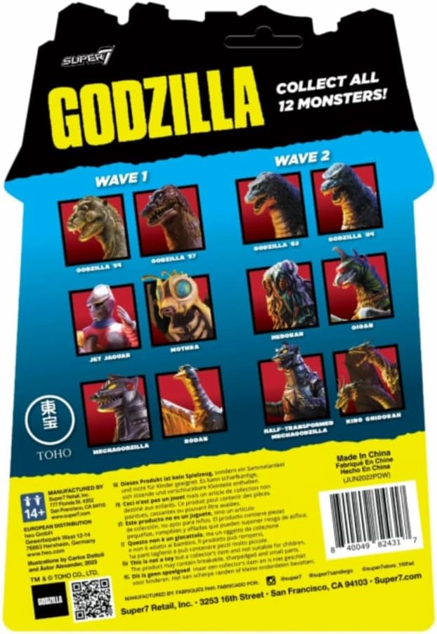 Super7 Toho Godzilla '84-3.75" Toho Godzilla Action Figure Classic Movie Collectibles and Retro Toys