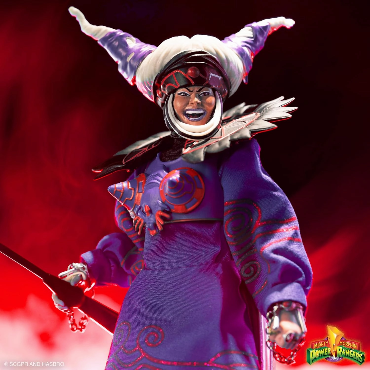 Super7 ULTIMATES! Mighty Morphin Power Rangers Rita Repulsa (Vile Violet) - 7" Power Rangers Action Figure with Accessories Classic TV Show Collectibles and Retro Toys