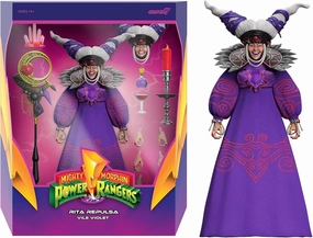 Super7 ULTIMATES! Mighty Morphin Power Rangers Rita Repulsa (Vile Violet) - 7" Power Rangers Action Figure with Accessories Classic TV Show Collectibles and Retro Toys