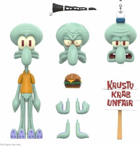 Super7 ULTIMATES! Spongebob Squarepants Squidward - 7" Spongebob Action Figure with Accessories Classic Cartoon Collectibles and Retro Toys