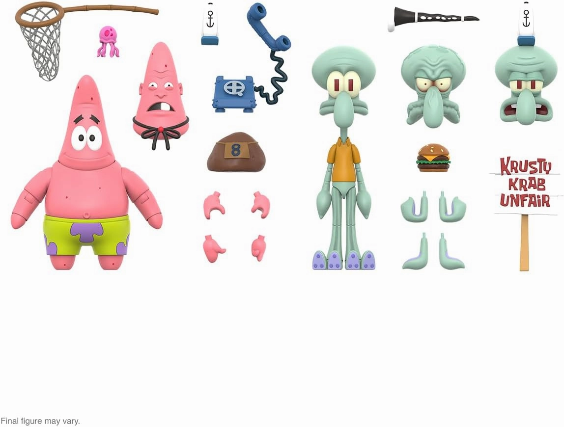 Super7 ULTIMATES! Spongebob Squarepants Squidward - 7" Spongebob Action Figure with Accessories Classic Cartoon Collectibles and Retro Toys