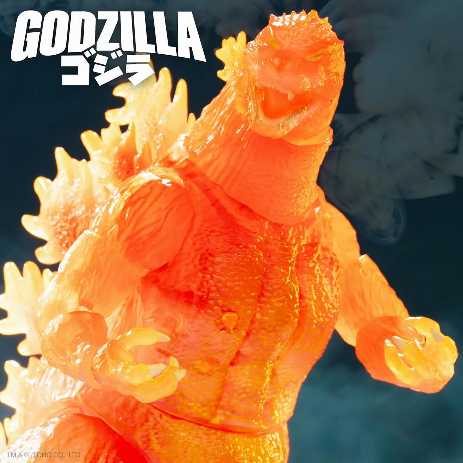 Super7 ULTIMATES! Toho Blazing Godzilla (1200º Clear Orange) - 8" Toho Godzilla Action Figure Classic Movie Collectibles and Retro Toys