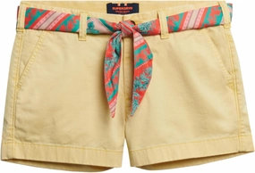 Superdry Women's Classic Chino Shorts, French Vanilla Yellow, M
