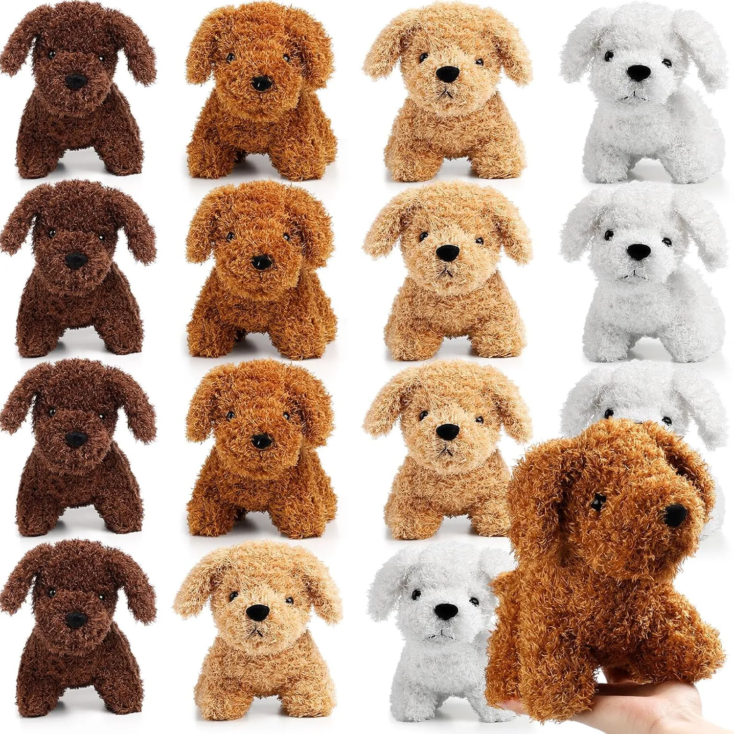 Syhood 16 Pcs Plush Dogs 7.87 Inches Stuffed Dogs Bulk Plush Stuffed Animal Party Favor Gift for Girls Boys Goodie Bag Birthday(Mixed Color)