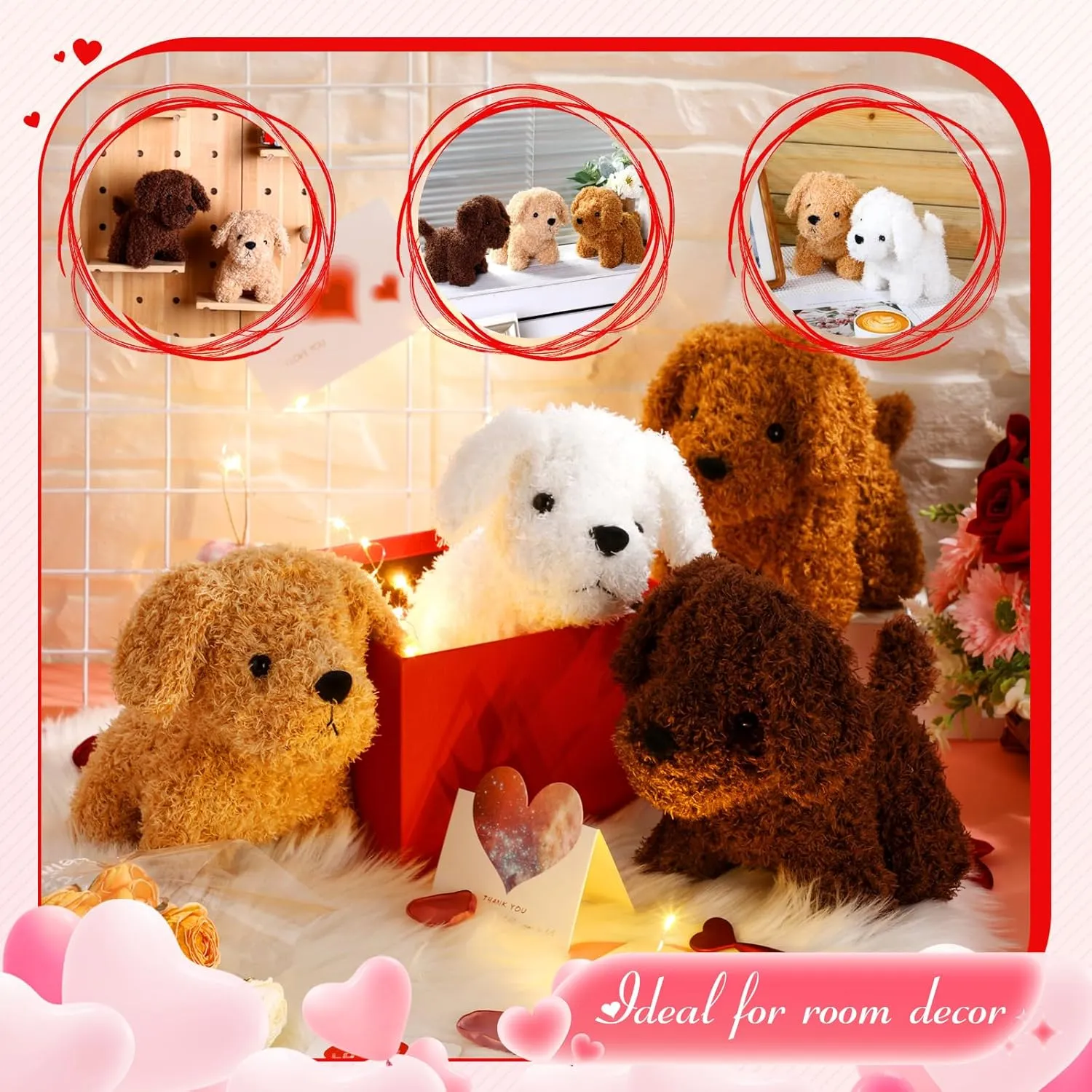 Syhood 16 Pcs Plush Dogs 7.87 Inches Stuffed Dogs Bulk Plush Stuffed Animal Party Favor Gift for Girls Boys Goodie Bag Birthday(Mixed Color)