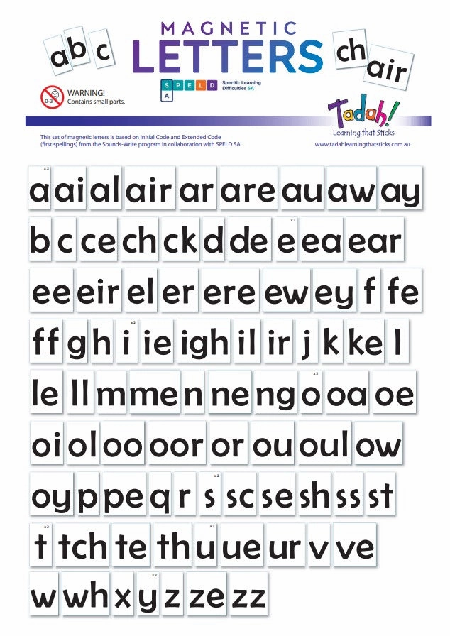 Tadah Magnetic Letters (based on the Sounds-Write program)