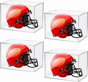Taiyin 4 Pcs Mini Helmet Display Case, Acrylic Clear Mini Football/ Helmet Display Box Plastic Small Display Case Protection Holder for Collecting Sports Memorabilia Toy 5 x 5 x 7''