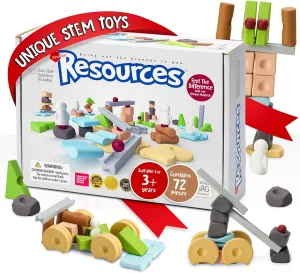 Taksa Toys Educational Building Blocks for Kids Ages 3 4 5 6 7  Years Old, Reggio Emilia Stem Toys, Montessori Toys for Girls, Boys Unique Preschool Learning & Stacking Resources, Gift Pack 72 Pcs
