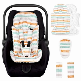 TANOFAR Car Seat Head Support Baby - Infant Car Seat Insert for Newborn Girls Boys - Soft Carseat Head Support for Infant - Newborn Carseat Insert for Car Seats, Strollers, Swings, Bouncer (Line)