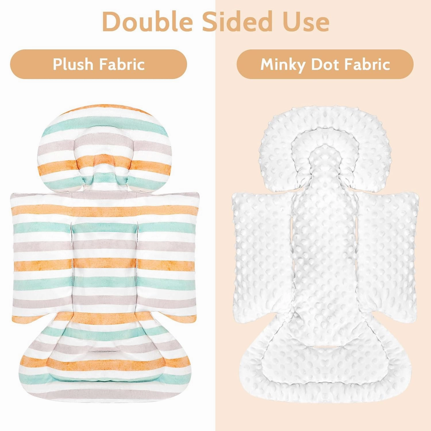 TANOFAR Car Seat Head Support Baby - Infant Car Seat Insert for Newborn Girls Boys - Soft Carseat Head Support for Infant - Newborn Carseat Insert for Car Seats, Strollers, Swings, Bouncer (Line)