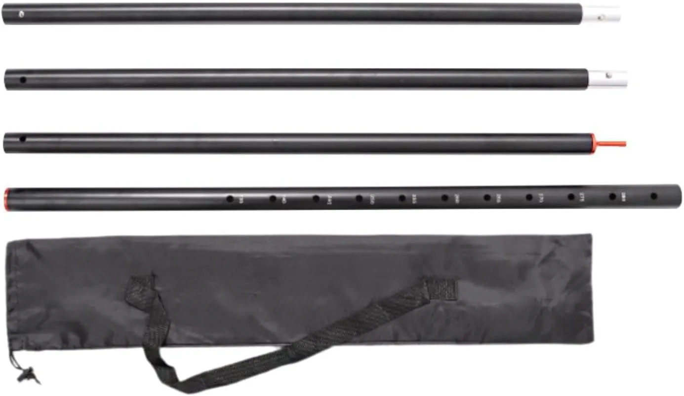 Tarp Poles for Tent, Pre-Assembled Aluminum Telescopic Tarp Poles, Replacement for Tarp, Backpacking, Garden, Canopy, Black