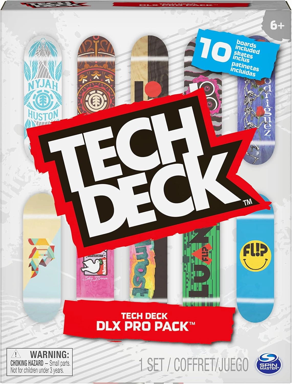 Tech Deck, DLX Pro 10-Pack of Collectible Fingerboards, For Skate Lovers, Kids Toy for Ages 6 and up