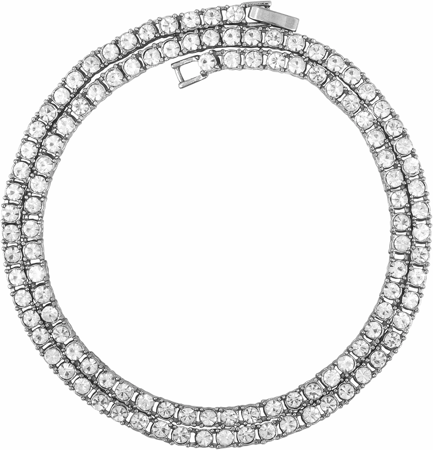 Techno Pave Womens Iced Solitaire Bezel Watch & Chain Set, 44mm Case
