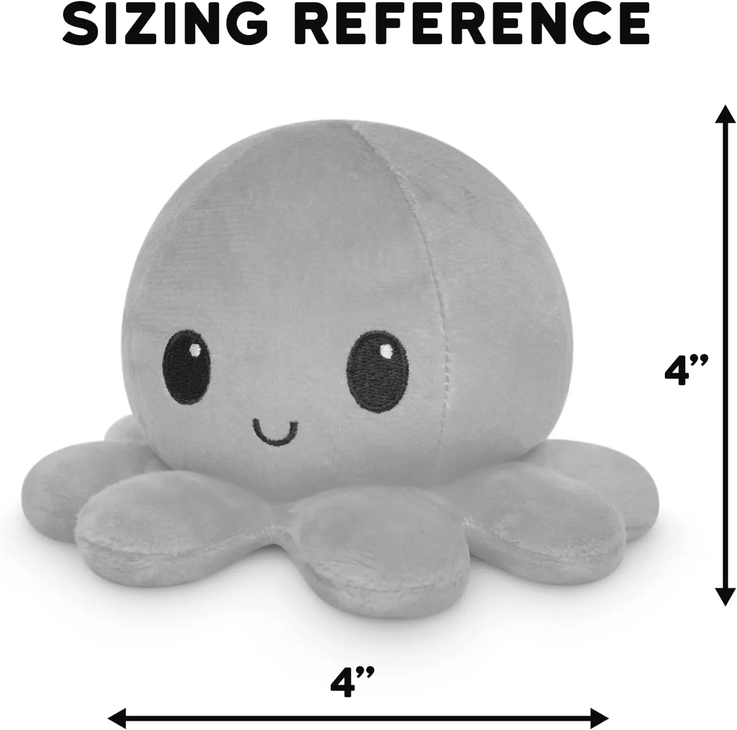 TeeTurtle - The Original Reversible Octopus Plushie - Happy Purple   Dead Gray - Cute Sensory Fidget Stuffed Animals That Show Your Mood