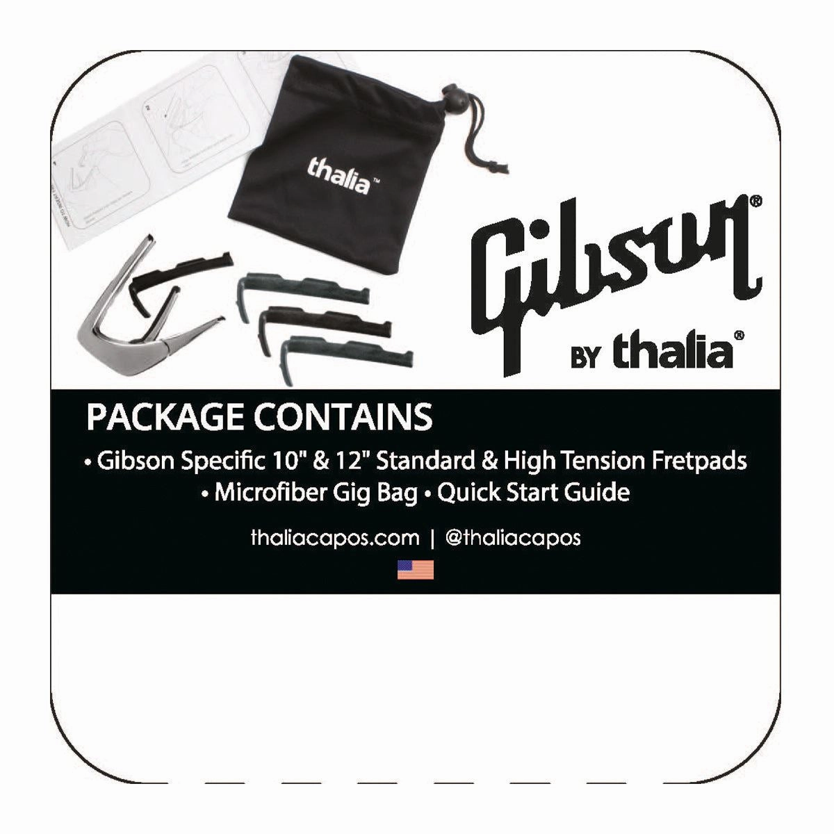 Thalia Gibson Black Chrome Finish Capo - Holly