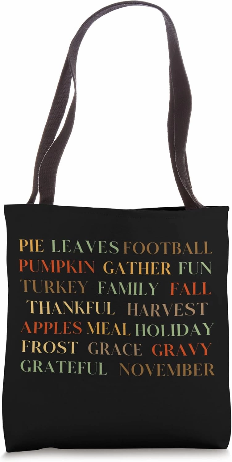 Thanksiving November Holiday Words Vocabulary Teacher Gift Tote Bag