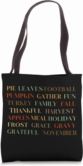 Thanksiving November Holiday Words Vocabulary Teacher Gift Tote Bag