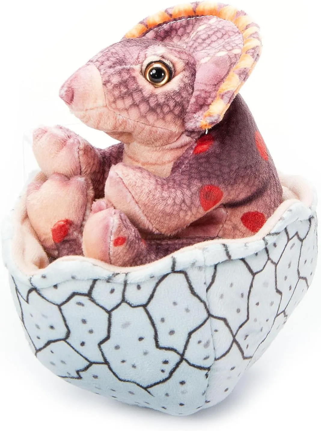The Petting Zoo Hatchling Triceratops Dinosaur Stuffed Animal Plushie, Gift for Kids, Dinosaur Animals, Brown Dinosaur Plush Toy 8 inches