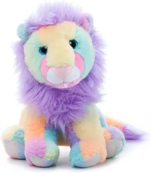 The Petting Zoo Lion Stuffed Animal Plushie, Ombrez Wildlife Animals, Rainbow Zoologee Lion Plush Toy 12 inches
