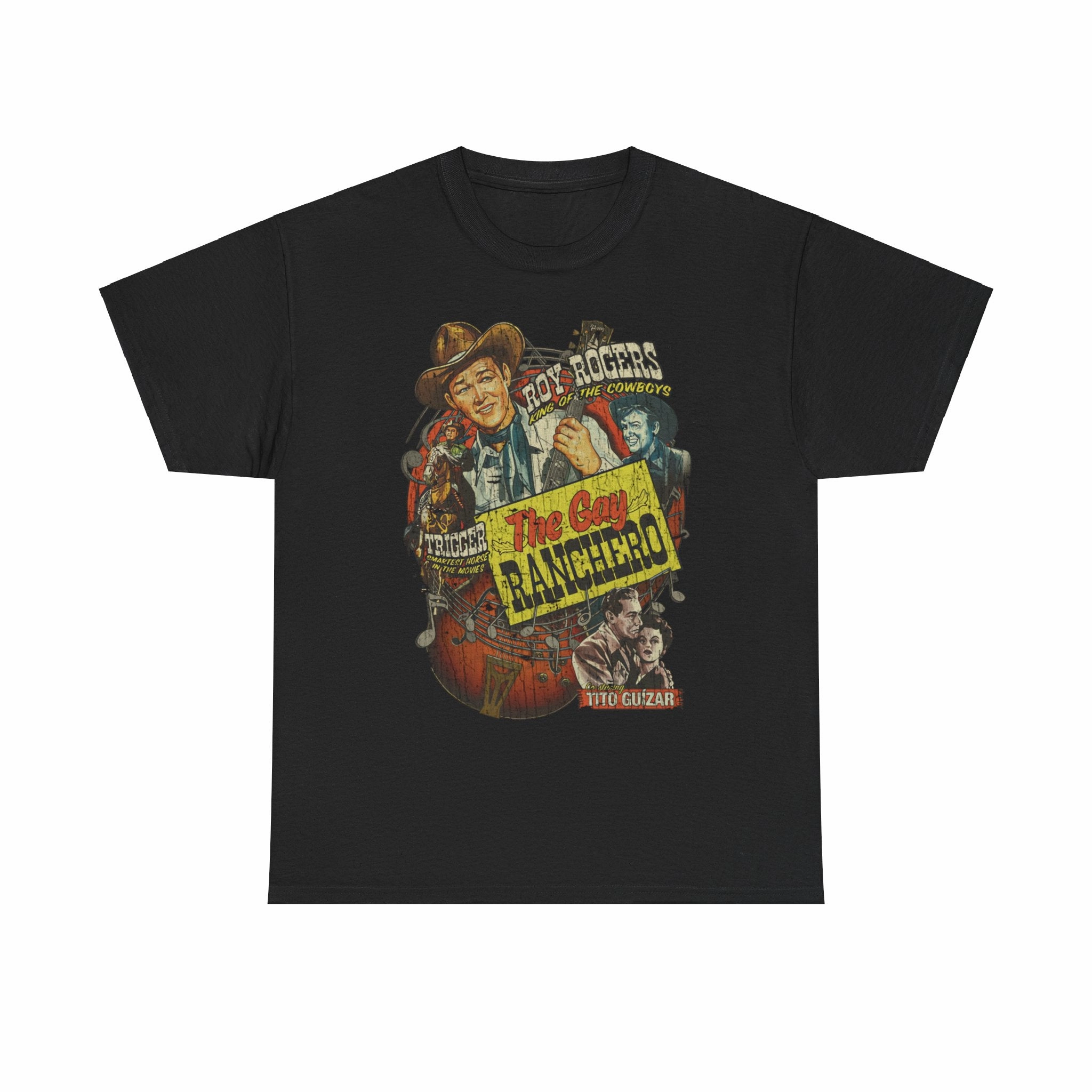 The Gay Ranchero 1948 King of the Cowboys Western Action Movie T-shirt