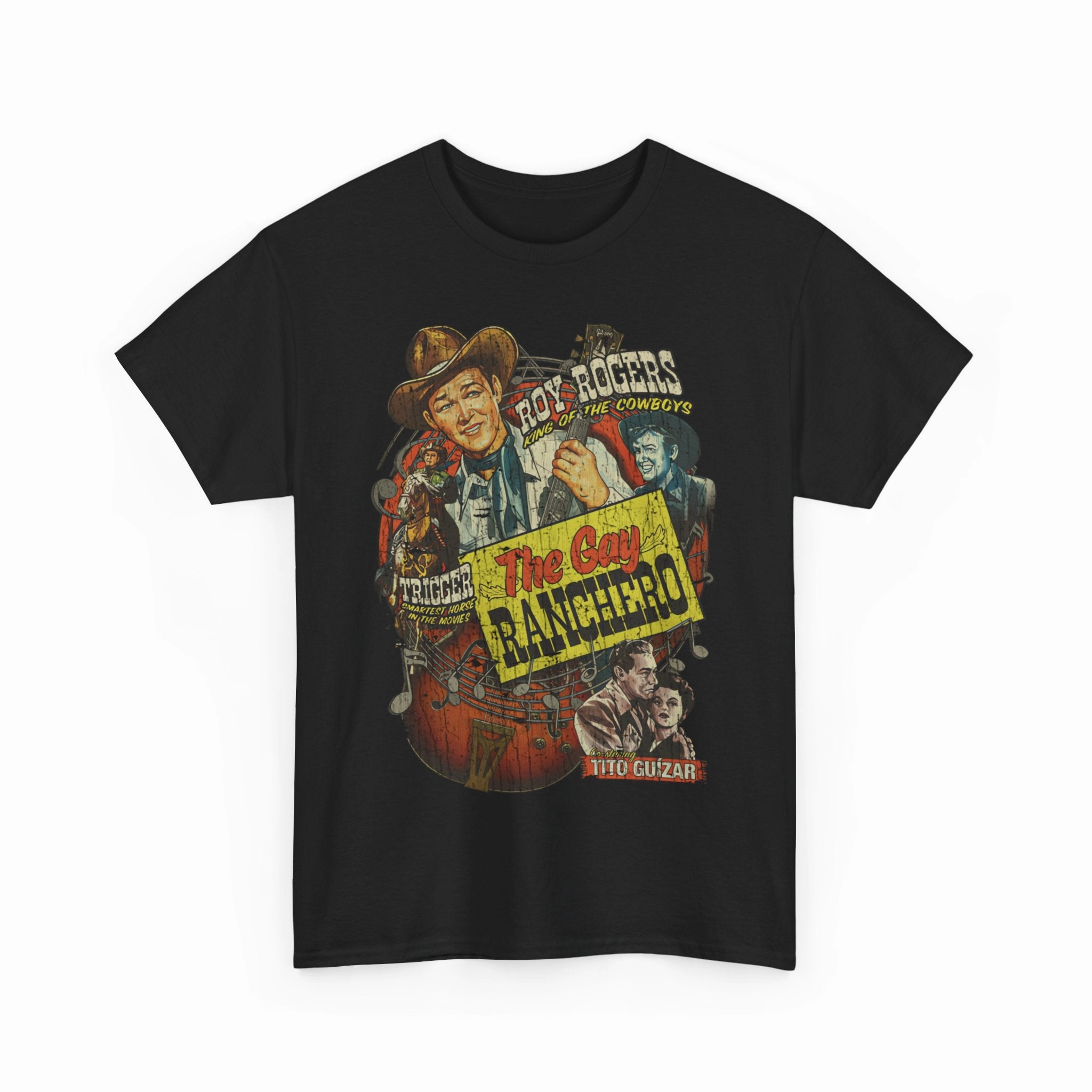 The Gay Ranchero 1948 King of the Cowboys Western Action Movie T-shirt