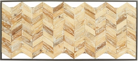 The Novogratz Teak Wood Geometric Handmade Home Wall Decor Chevron Panels Wall Sculpture with Distressing, Wall Art 52" x 1" x 23", Brown