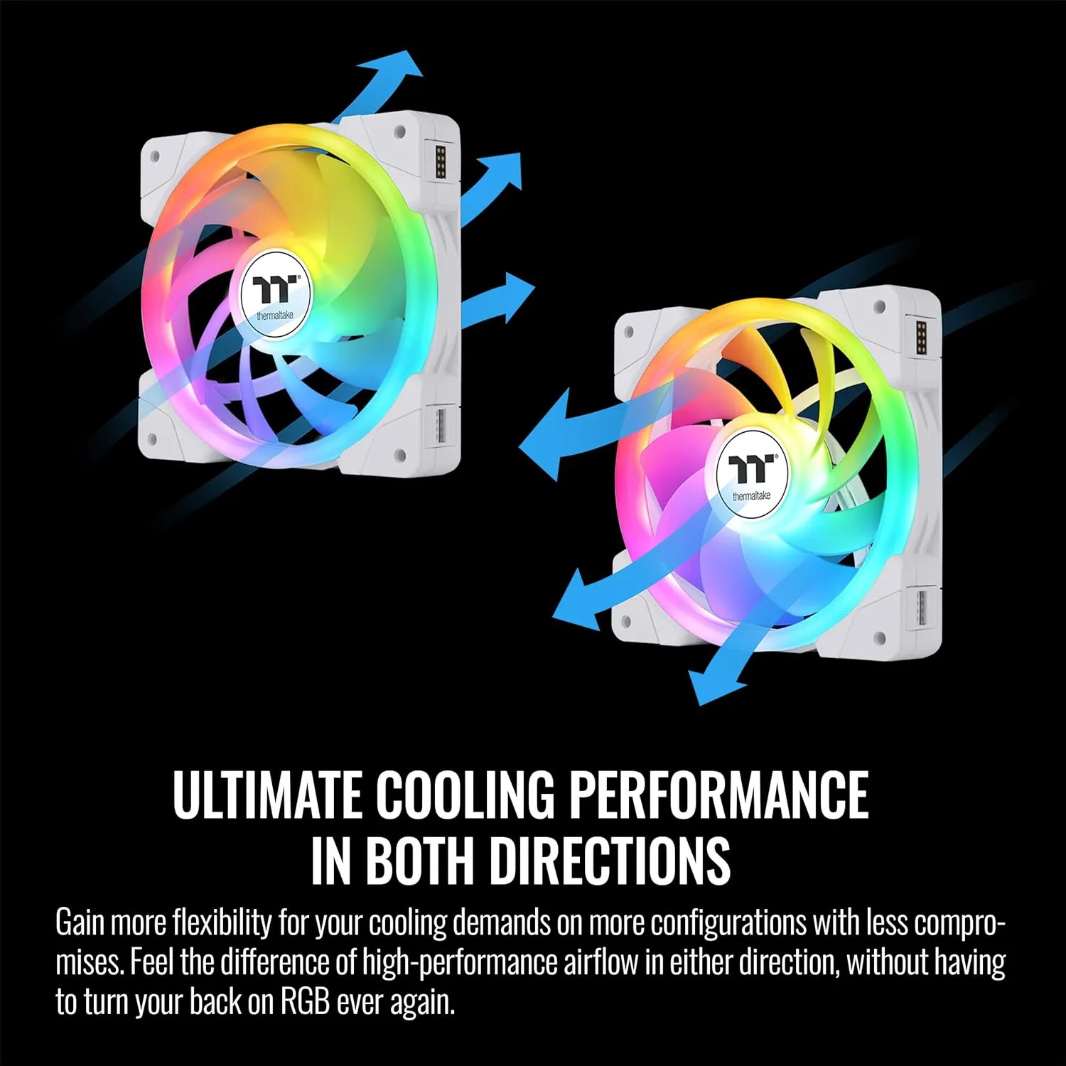 Thermaltake SWAFAN EX 12 ARGB PC Cooling Fan White, 3-Fan pcak, 500~2000 RPM, Magnetic Connection, Reversable Blades, sync with MB RGB Software, CL-F169-PL12SW-A, White