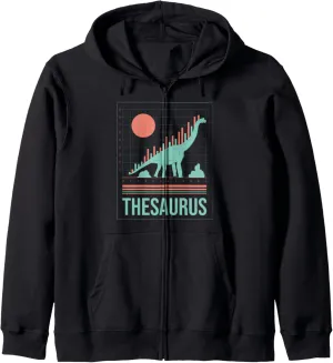 Thesaurus Dinosaur Purse Stock Investment Money Investor Zip Hoodie
