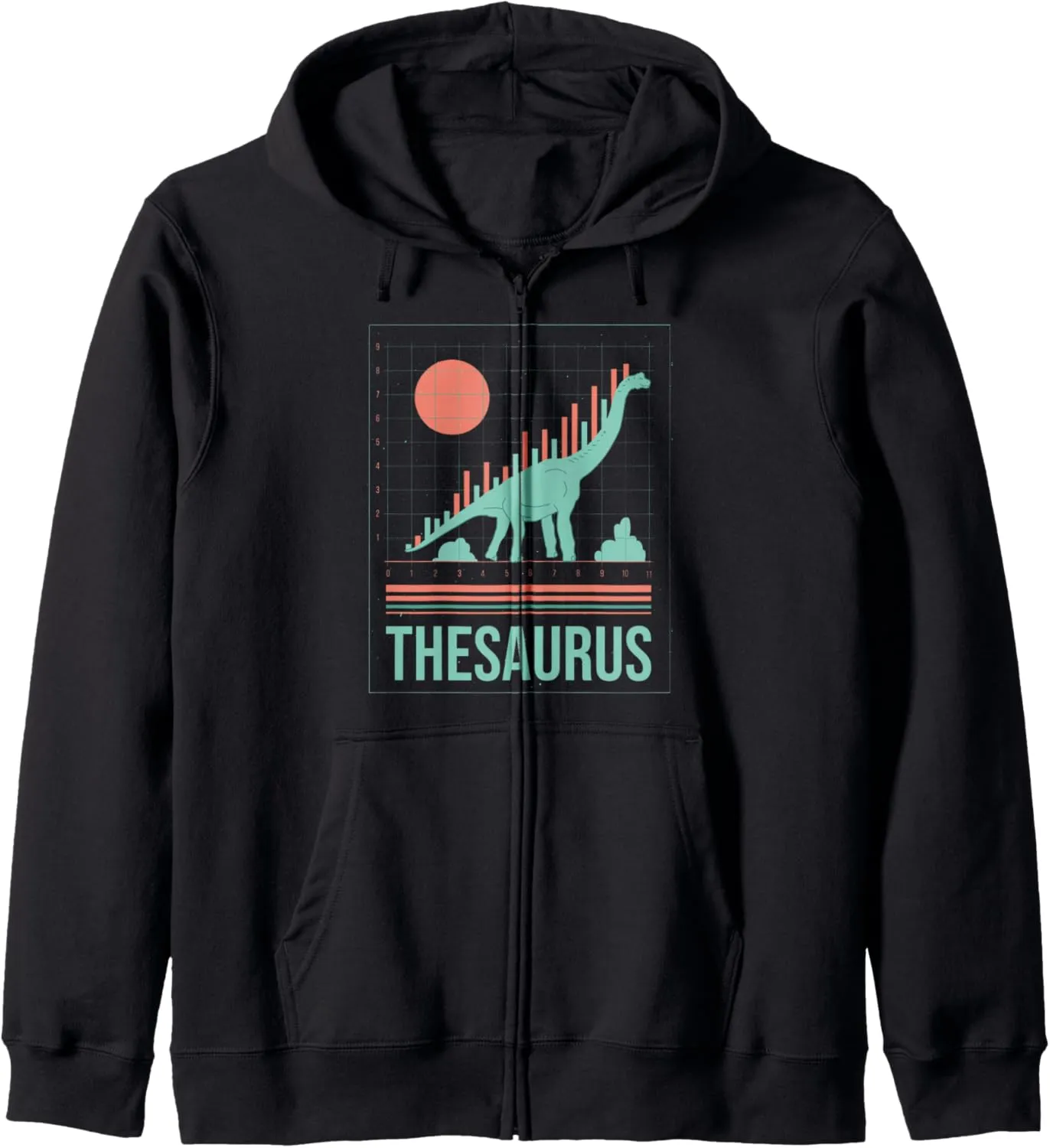 Thesaurus Dinosaur Purse Stock Investment Money Investor Zip Hoodie